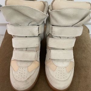 Beige Isabel Marant wedge sneaker